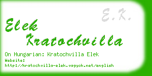 elek kratochvilla business card